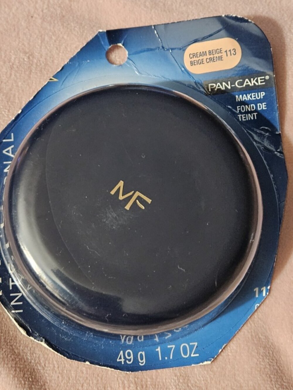 Vtg NIP Max Factor Pan-Cake Makeup 113 Cream Beige 1.7oz Water Activated